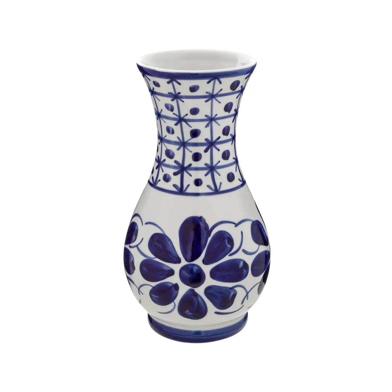 VASO 23 CM MONTE SIÃO - BRANCO/AZUL - Foto 1