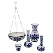 VASO SUSPENSO MONTE SIÃO - BRANCO/AZUL - Foto 3