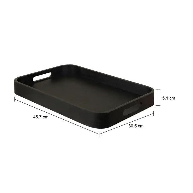 BANDEJA 46 CM X 30 CM JABULILE ÈBONY - PRETO/EBANIZADO - Foto 5