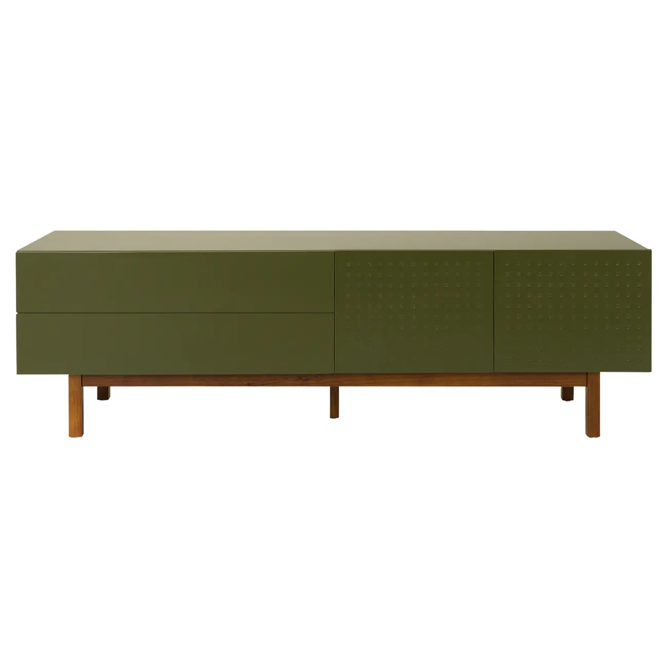 RACK 2 PORTAS/2 GAVETAS 1,90 M X 40 CM POINT - MUSGO/NOZES - Foto 1