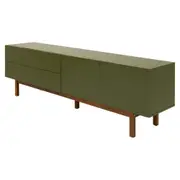 RACK 2 PORTAS/2 GAVETAS 1,90 M X 40 CM POINT - MUSGO/NOZES - Foto 2