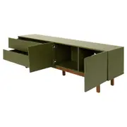 RACK 2 PORTAS/2 GAVETAS 1,90 M X 40 CM POINT - MUSGO/NOZES - Foto 3