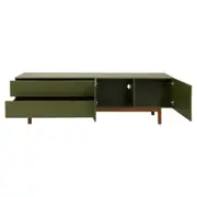RACK 2 PORTAS/2 GAVETAS 1,90 M X 40 CM POINT - MUSGO/NOZES - Foto 4