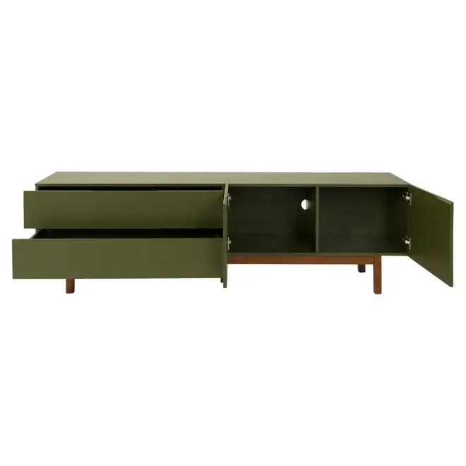 RACK 2 PORTAS/2 GAVETAS 1,90 M X 40 CM POINT - MUSGO/NOZES - Foto 4
