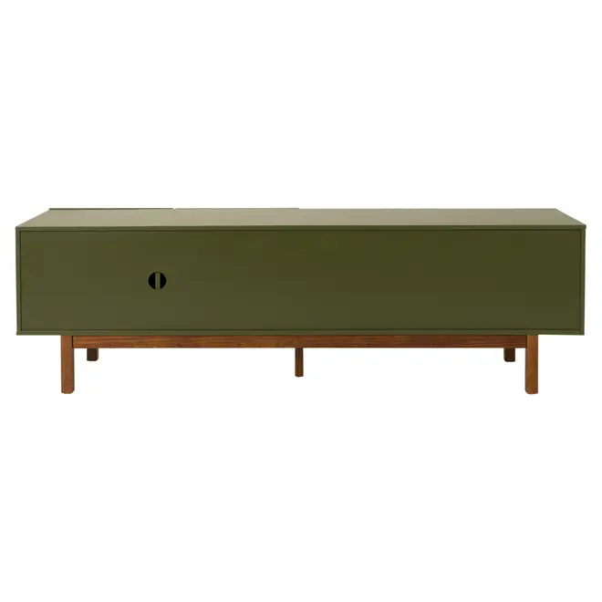 RACK 2 PORTAS/2 GAVETAS 1,90 M X 40 CM POINT - MUSGO/NOZES - Foto 6