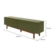 RACK 2 PORTAS/2 GAVETAS 1,90 M X 40 CM POINT - MUSGO/NOZES - Foto 12