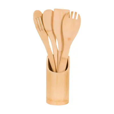 KIT UTENSÍLIOS 4 PEÇAS COM SUPORTE BAMBUS I