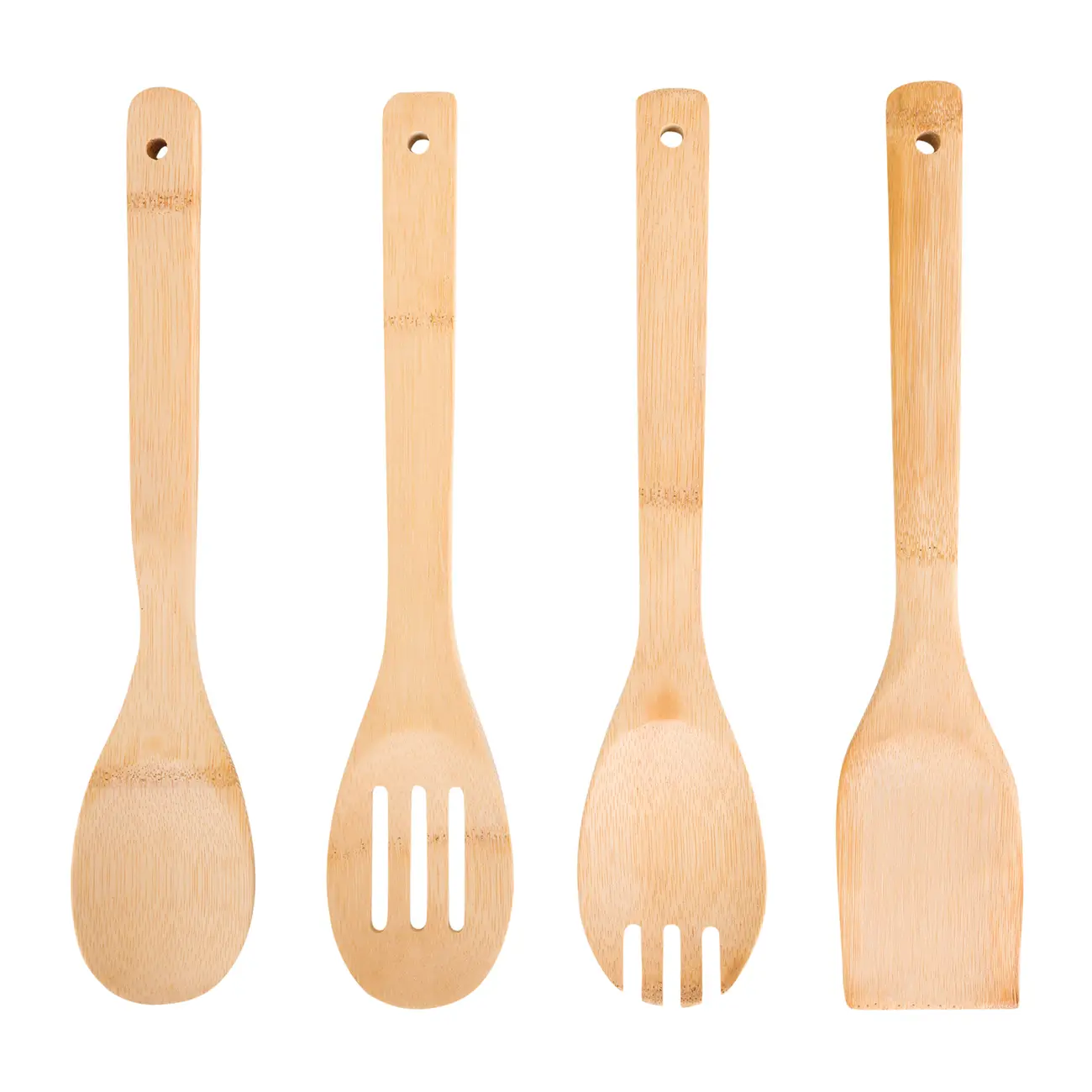 KIT UTENSÍLIOS 4 PEÇAS COM SUPORTE BAMBUS I - NATURAL - Foto 2