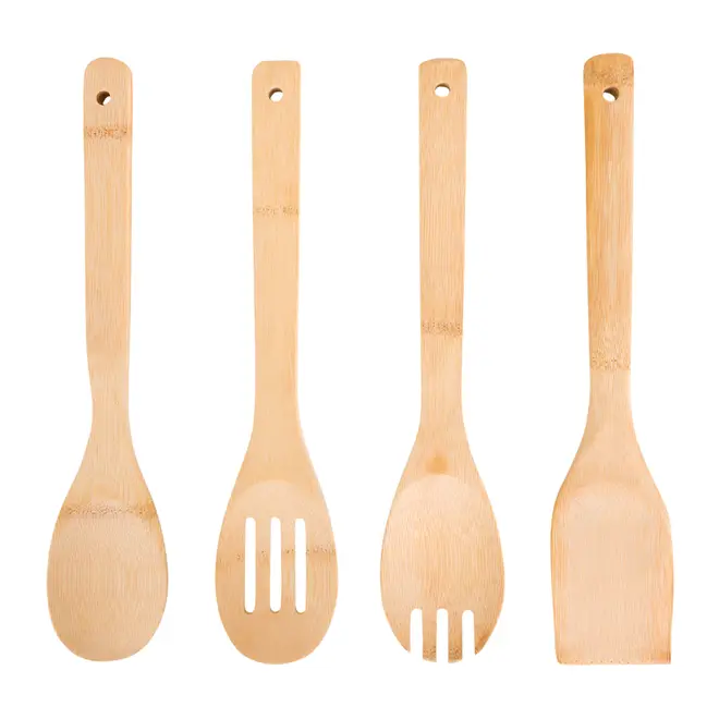 KIT UTENSÍLIOS 4 PEÇAS COM SUPORTE BAMBUS I - NATURAL - Foto 2