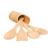 KIT UTENSÍLIOS 4 PEÇAS COM SUPORTE BAMBUS I - NATURAL - Foto 3