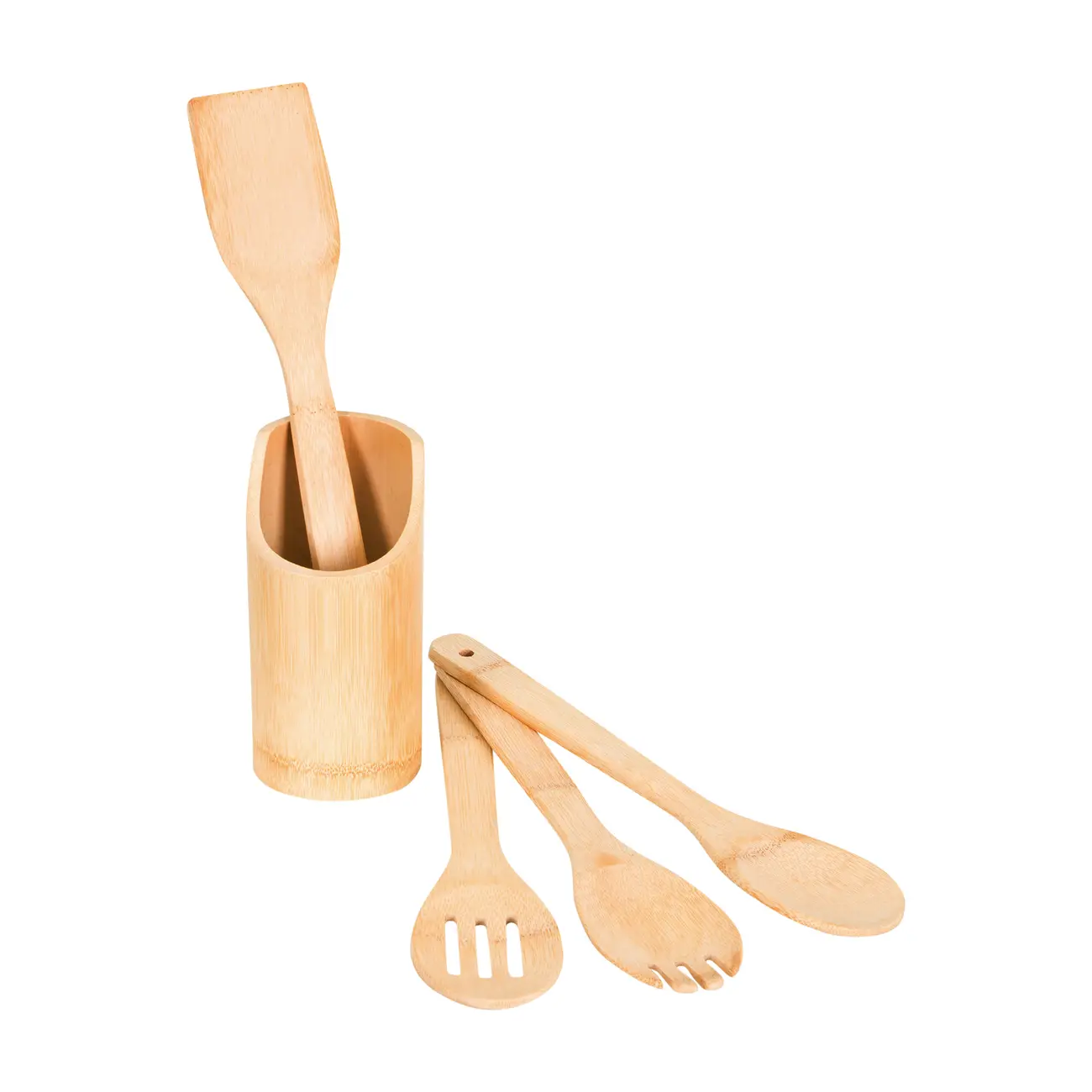 KIT UTENSÍLIOS 4 PEÇAS COM SUPORTE BAMBUS I - NATURAL - Foto 6