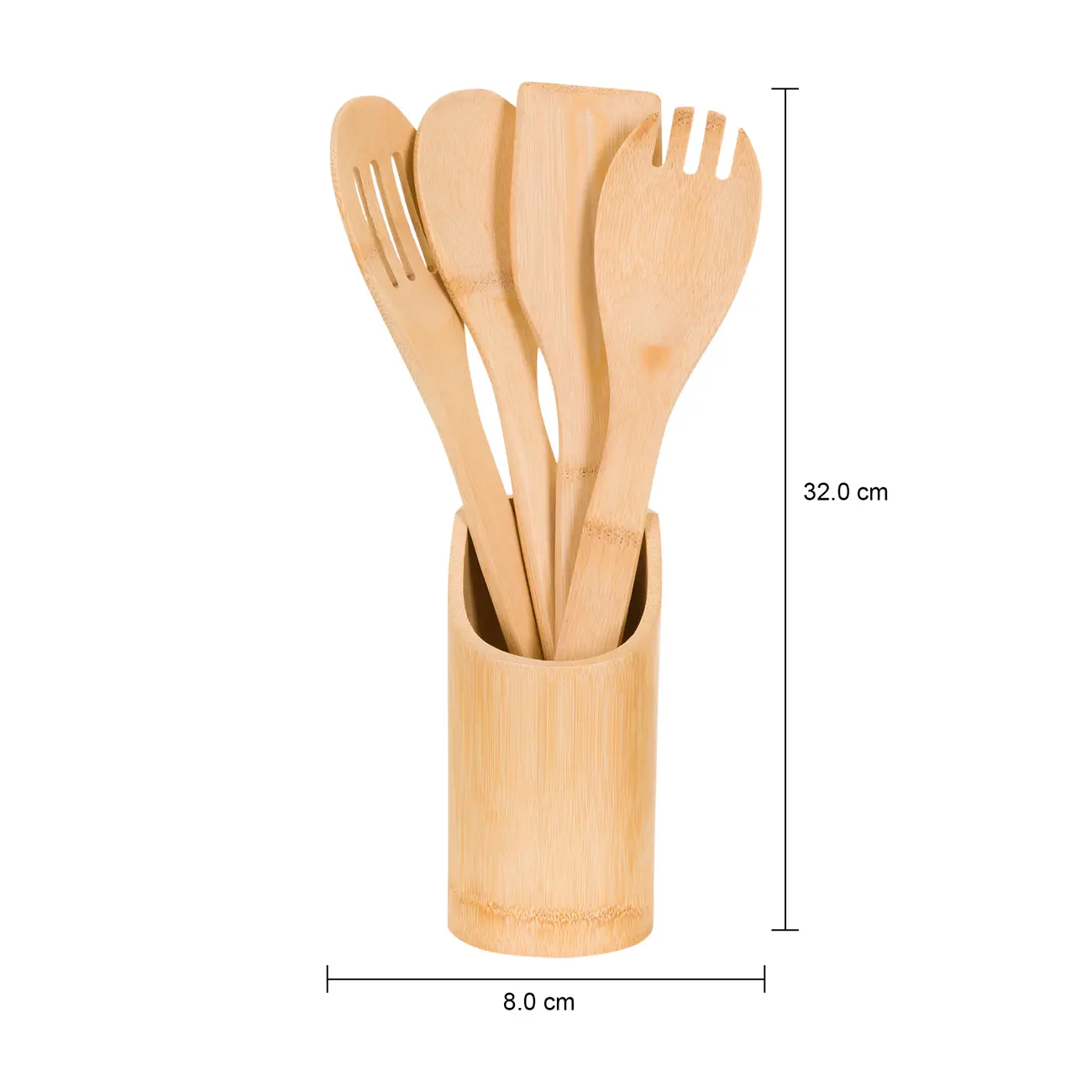 KIT UTENSÍLIOS 4 PEÇAS COM SUPORTE BAMBUS I - NATURAL - Foto 8