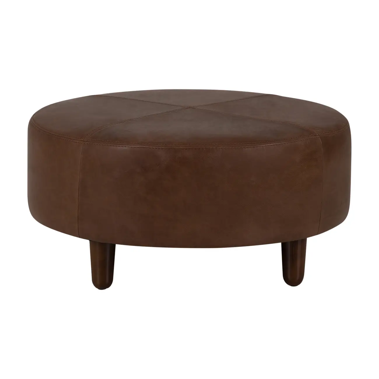 PUFF REDONDO 72 CM WESTERN - COURO CAFÉ - Foto 1