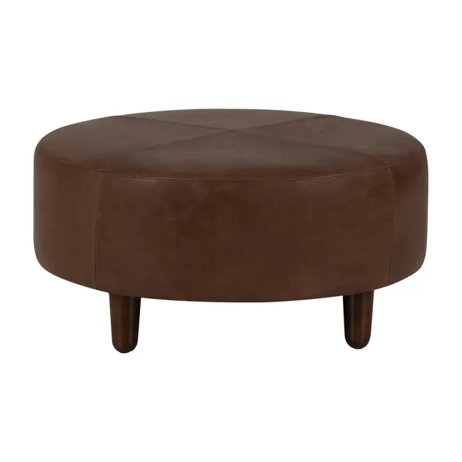 PUFF REDONDO 72 CM WESTERN - COURO CAFÉ - Foto 1