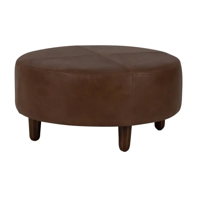 PUFF REDONDO 72 CM WESTERN - COURO CAFÉ - Foto 2