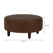 PUFF REDONDO 72 CM WESTERN - COURO CAFÉ - Foto 5
