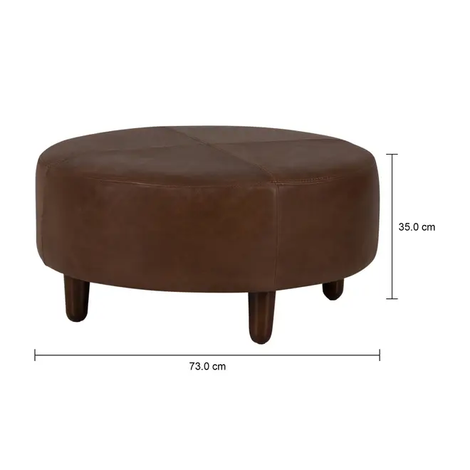 PUFF REDONDO 72 CM WESTERN - COURO CAFÉ - Foto 5