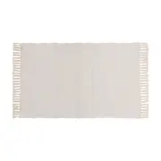 TAPETE 80 CM X 50 CM ALGODOEIRO - NATURAL/BRANCO - Foto 1