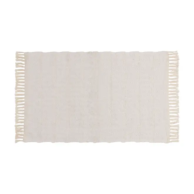 TAPETE 80 CM X 50 CM ALGODOEIRO - NATURAL/BRANCO - Foto 1