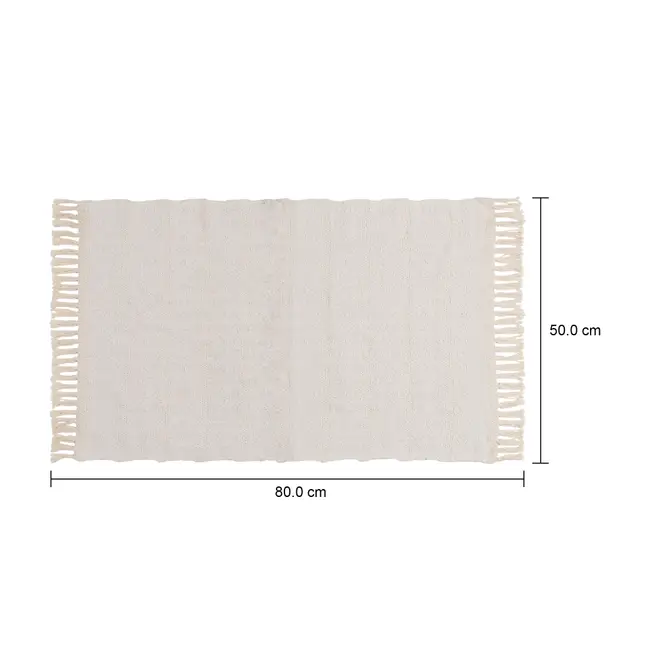 TAPETE 80 CM X 50 CM ALGODOEIRO - NATURAL/BRANCO - Foto 6
