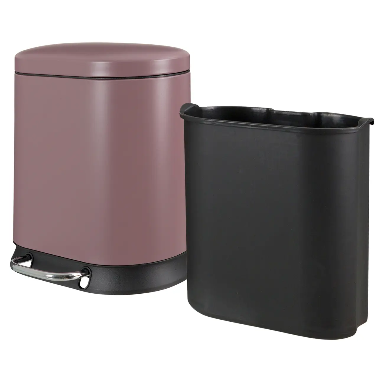 LIXEIRA COM PEDAL 5 L DISCART - RUBI MOCHA/PRETO - Foto 6