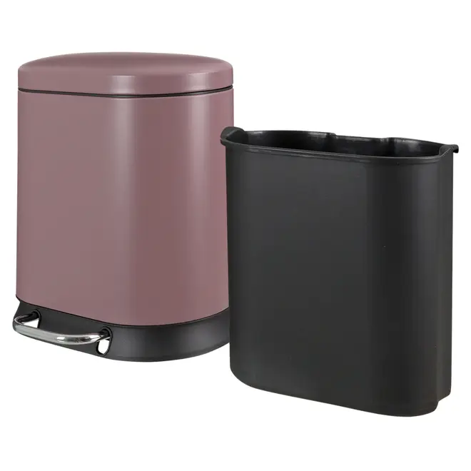 LIXEIRA COM PEDAL 5 L DISCART - RUBI MOCHA/PRETO - Foto 6