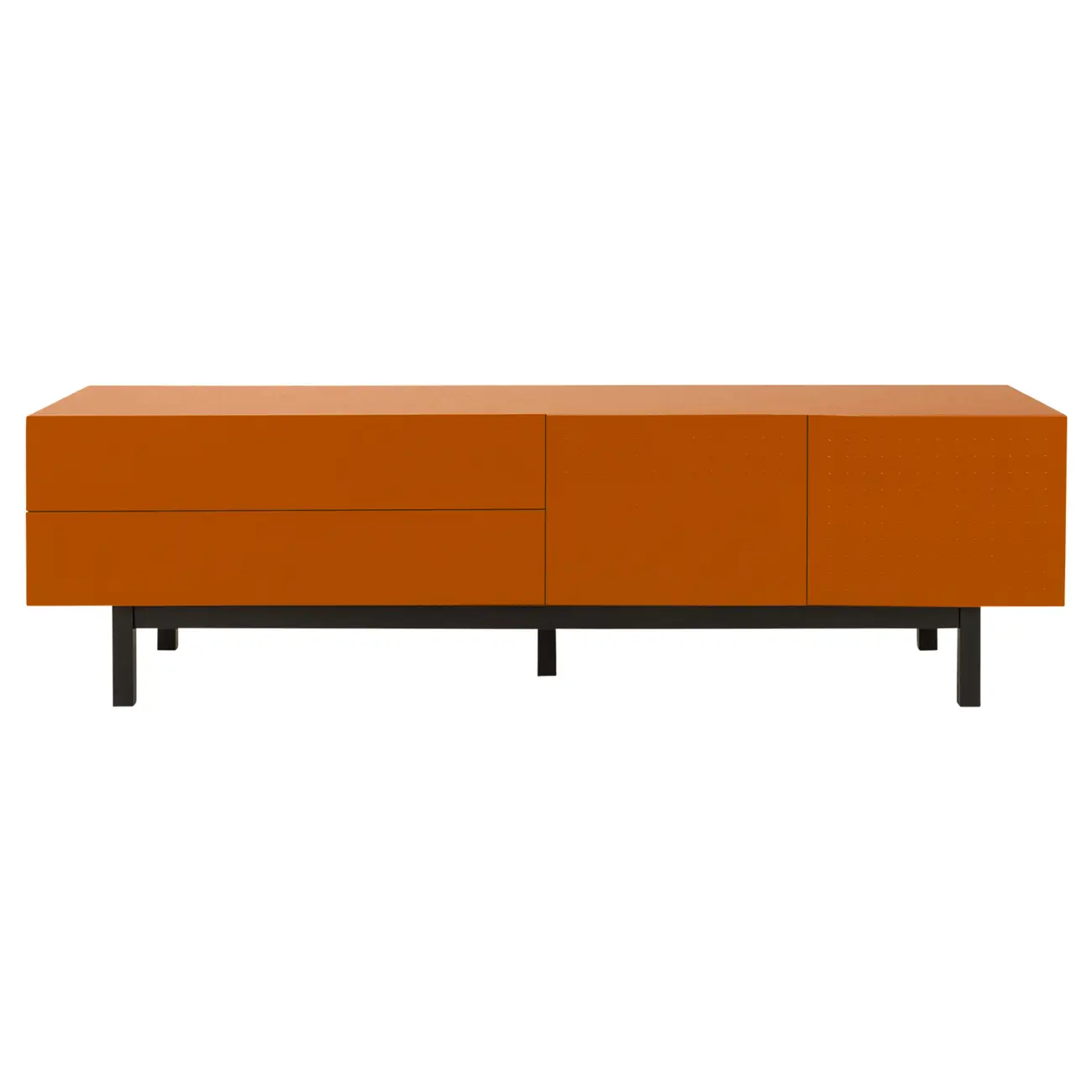 RACK 2 PORTAS/2 GAVETAS 1,90 M X 40 CM POINT - TERRACOTA/PRETO - Foto 1