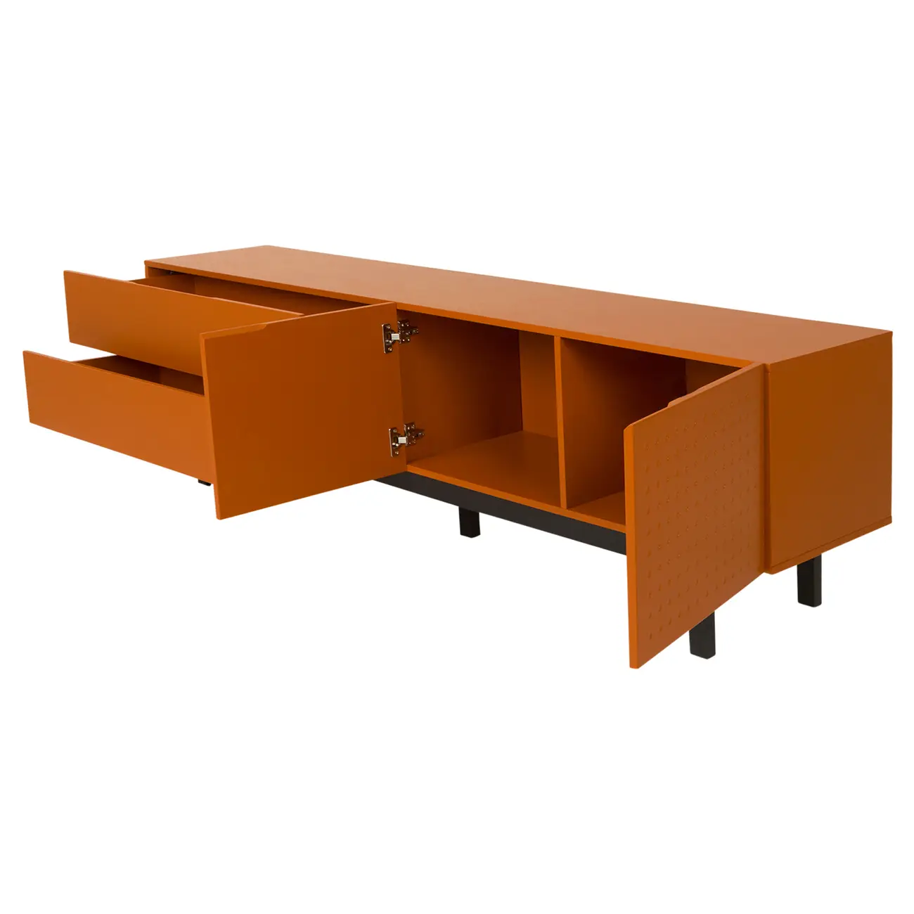 RACK 2 PORTAS/2 GAVETAS 1,90 M X 40 CM POINT - TERRACOTA/PRETO - Foto 5
