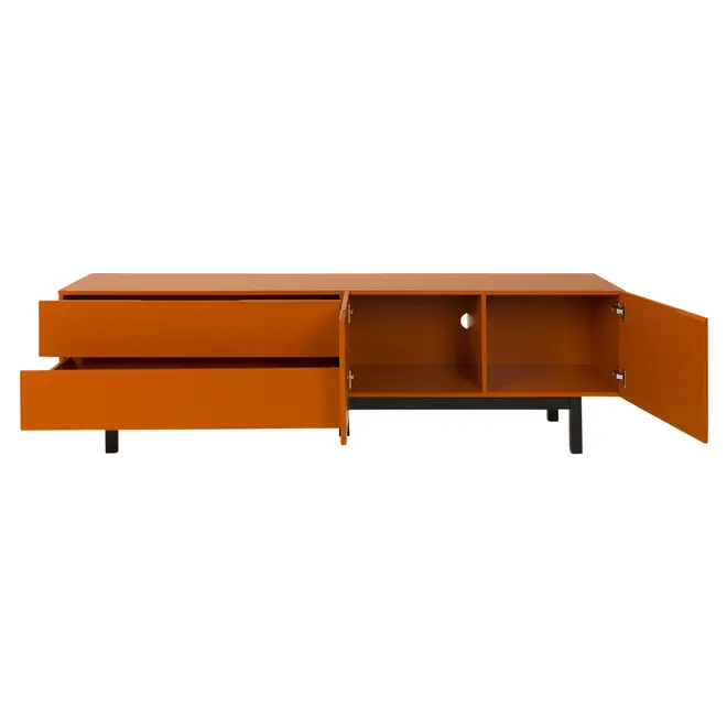 RACK 2 PORTAS/2 GAVETAS 1,90 M X 40 CM POINT - TERRACOTA/PRETO - Foto 6