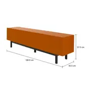 RACK 2 PORTAS/2 GAVETAS 1,90 M X 40 CM POINT - TERRACOTA/PRETO - Foto 12