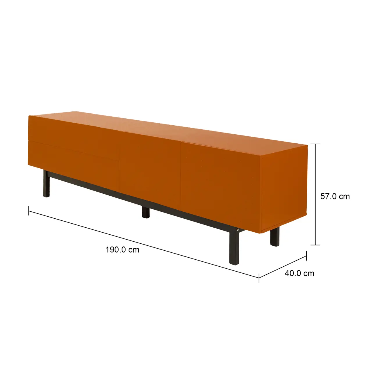 RACK 2 PORTAS/2 GAVETAS 1,90 M X 40 CM POINT - TERRACOTA/PRETO - Foto 12