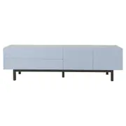 RACK 2 PORTAS/2 GAVETAS 1,90 M X 40 CM POINT - AZUL CLARO/PRETO - Foto 1