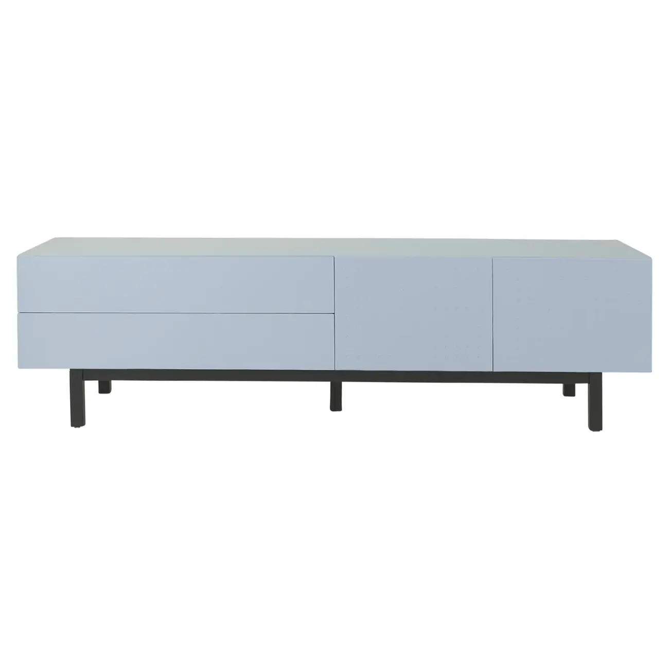 RACK 2 PORTAS/2 GAVETAS 1,90 M X 40 CM POINT - AZUL CLARO/PRETO - Foto 1