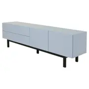 RACK 2 PORTAS/2 GAVETAS 1,90 M X 40 CM POINT - AZUL CLARO/PRETO - Foto 4