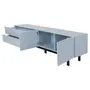 RACK 2 PORTAS/2 GAVETAS 1,90 M X 40 CM POINT - AZUL CLARO/PRETO - Foto 5