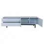 RACK 2 PORTAS/2 GAVETAS 1,90 M X 40 CM POINT - AZUL CLARO/PRETO - Foto 6