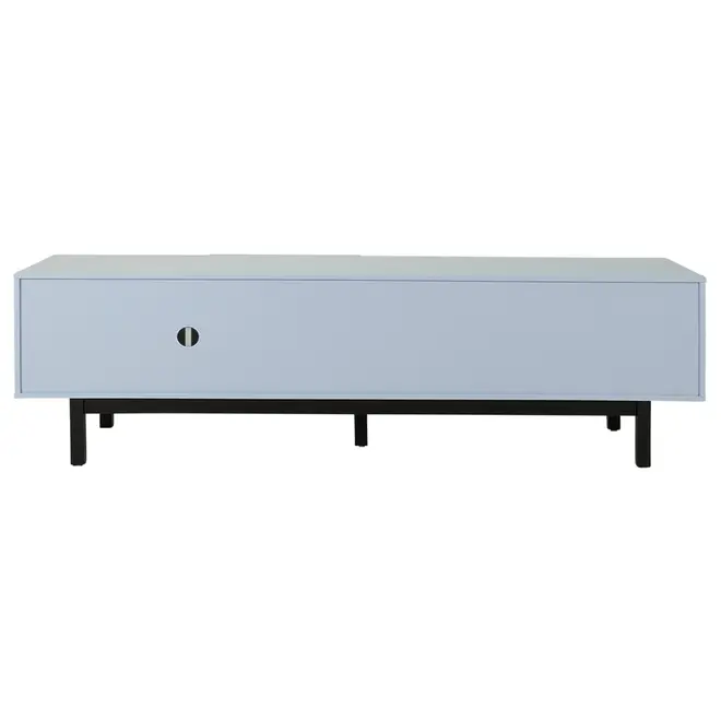 RACK 2 PORTAS/2 GAVETAS 1,90 M X 40 CM POINT - AZUL CLARO/PRETO - Foto 8