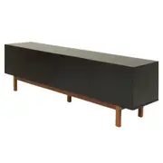 RACK 2 PORTAS/2 GAVETAS 1,90 M X 40 CM POINT - PRETO/NOZES - Foto 2