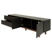 RACK 2 PORTAS/2 GAVETAS 1,90 M X 40 CM POINT - PRETO/NOZES - Foto 3