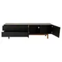 RACK 2 PORTAS/2 GAVETAS 1,90 M X 40 CM POINT - PRETO/NOZES - Foto 4