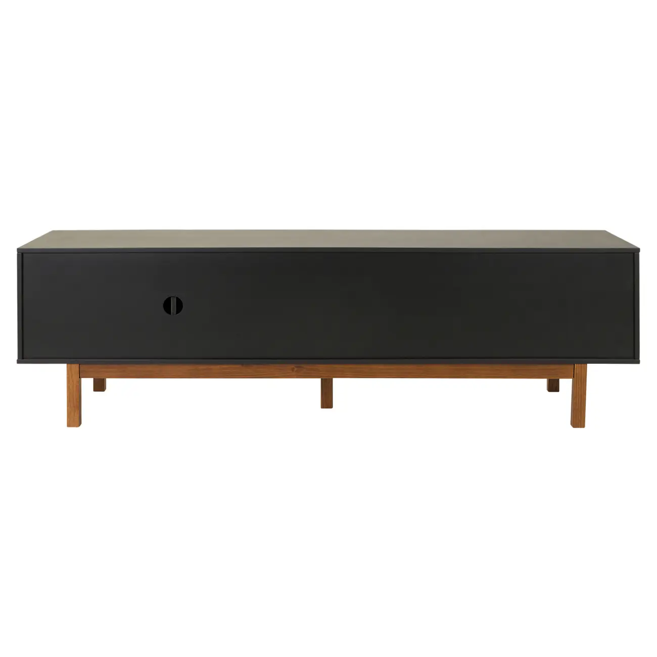 RACK 2 PORTAS/2 GAVETAS 1,90 M X 40 CM POINT - PRETO/NOZES - Foto 6