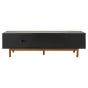 RACK 2 PORTAS/2 GAVETAS 1,90 M X 40 CM POINT - PRETO/NOZES - Foto 6