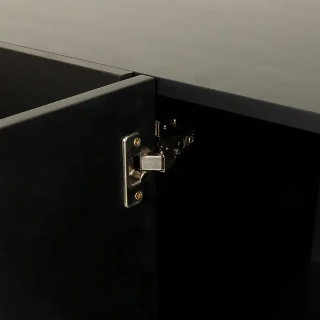RACK 2 PORTAS/2 GAVETAS 1,90 M X 40 CM POINT - PRETO/NOZES - Foto 7