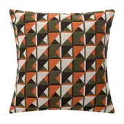 CAPA PARA ALMOFADA 45 CM X 45 CM INTRIX - TERRACOTA/MUSGO - Foto 1