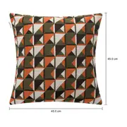 CAPA PARA ALMOFADA 45 CM X 45 CM INTRIX - TERRACOTA/MUSGO - Foto 3