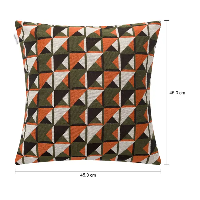 CAPA PARA ALMOFADA 45 CM X 45 CM INTRIX - TERRACOTA/MUSGO - Foto 3