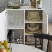 BUFFET 2 PORTAS 80 CM X 40 CM POINT - BRANCO/NOZES - Foto 12