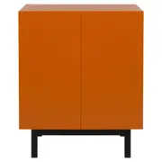 BUFFET 2 PORTAS 80 CM X 40 CM POINT - TERRACOTA/PRETO - Foto 1