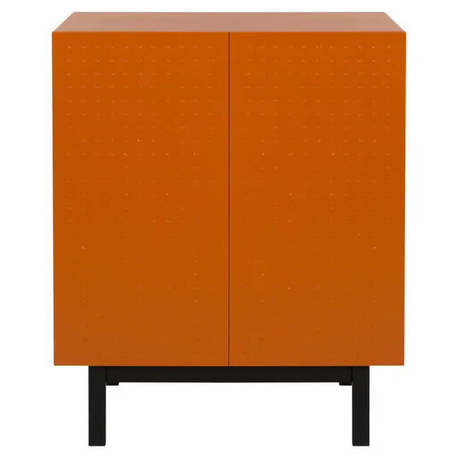 BUFFET 2 PORTAS 80 CM X 40 CM POINT - TERRACOTA/PRETO - Foto 1