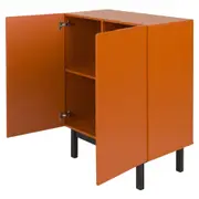 BUFFET 2 PORTAS 80 CM X 40 CM POINT - TERRACOTA/PRETO - Foto 3